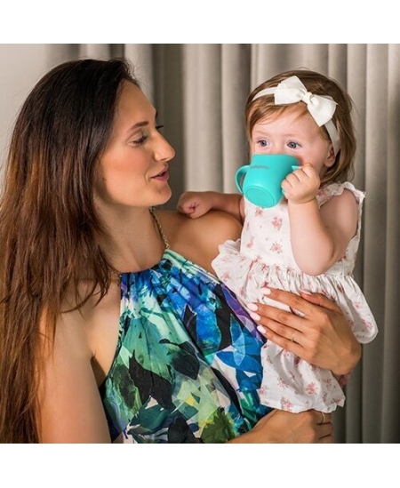 Babyono ergonomiškas mokomasis puodelis mėtinis 1463/06