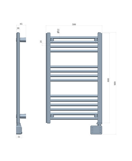 Adler LED Electric Bathroom Radiator | AD 7824 | Radiator | 600 W | White | IP24