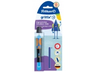 Plunksnakotis PELIKAN Griffix-4, kairiarankiams, Neon Black, blisteryje