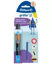 Plunksnakotis PELIKAN Griffix-4, kairiarankiams, Neon Black, blisteryje