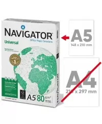 Popierius NAVIGATOR Universal, 80 g/m2, A5, 500 lapų