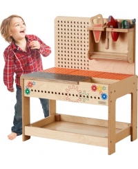 MASTERKIDZ Drewniany Warsztat Montessori STEM z Narzędziami + Akcesoria