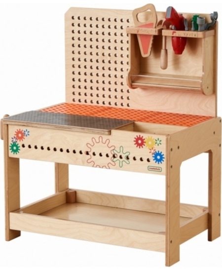 MASTERKIDZ Drewniany Warsztat Montessori STEM z Narzędziami + Akcesoria