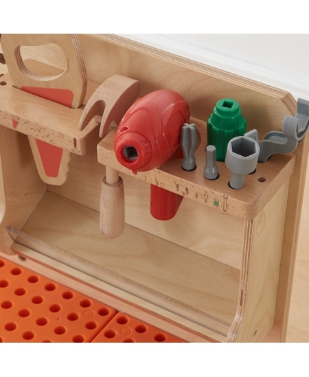 MASTERKIDZ Drewniany Warsztat Montessori STEM z Narzędziami + Akcesoria