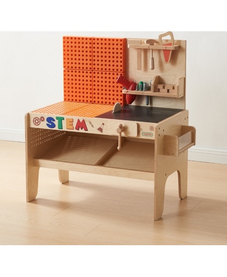 MASTERKIDZ Drewniany Warsztat XXL Montessori STEM z Narzędziami + Akcesoria