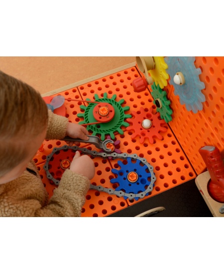 MASTERKIDZ Drewniany Warsztat XXL Montessori STEM z Narzędziami + Akcesoria