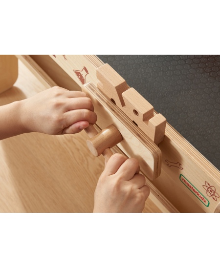 MASTERKIDZ Drewniany Warsztat XXL Montessori STEM z Narzędziami + Akcesoria