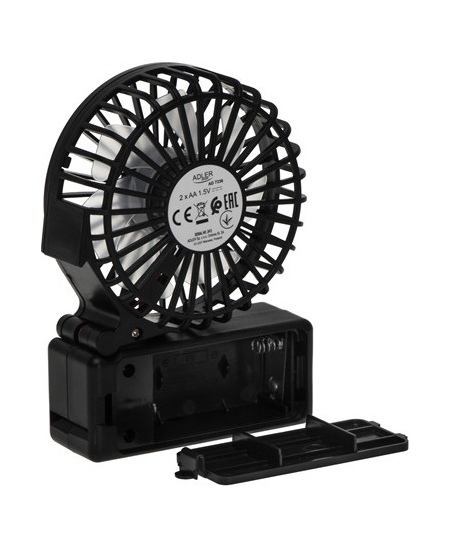 Adler Foldable mini fan | AD 7336 | Desk fan | Black | Diameter 6.5 cm | Number of speeds 1