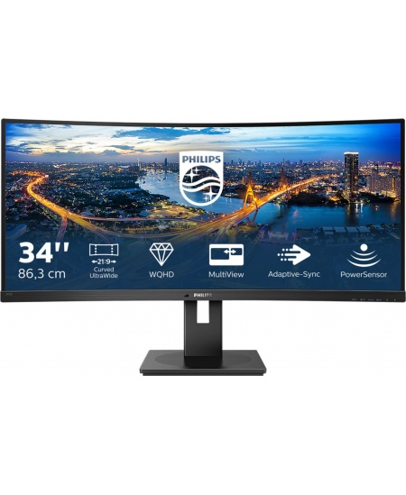 Philips | Curved UltraWide | 345B1C | 34  " | VA | WQHD | 21:9 | 100 Hz | 5 ms | 3440 x 1440 | 300   cd/m² | HDMI ports qu