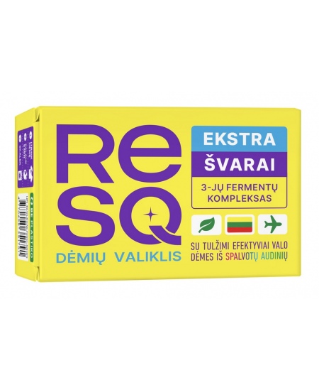Dėmių valiklis-muilas su fermentais spalvotiems audiniams RESQ, 90 g