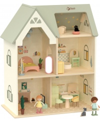 CLASSIC WORLD Wielki Drewniany Domek dla Lalek z mebelkami