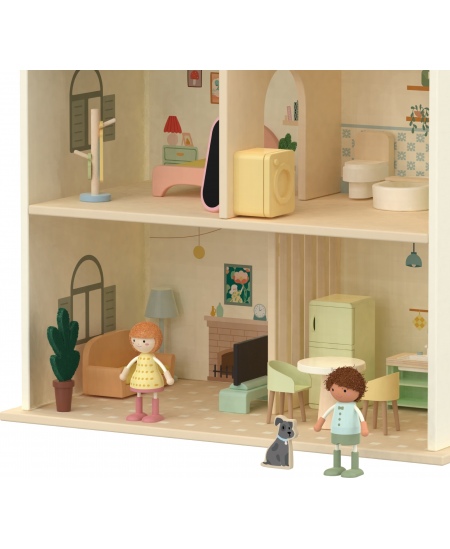 CLASSIC WORLD Wielki Drewniany Domek dla Lalek z mebelkami