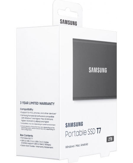 Portable SSD | T7 | 2000 GB | USB 3.2 | Gray
