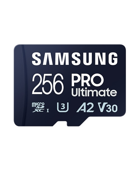 Samsung | MicroSD Card | PRO Ultimate | 256 GB | microSDXC Memory Card | Flash memory class U3, V30, A2 | SD adapter