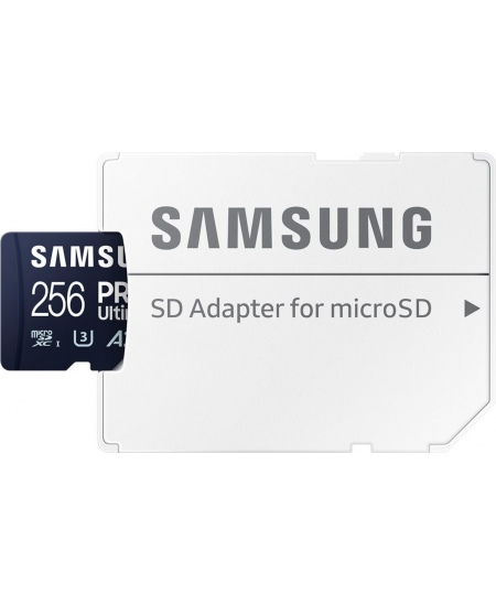 Samsung | MicroSD Card | PRO Ultimate | 256 GB | microSDXC Memory Card | Flash memory class U3, V30, A2 | SD adapter