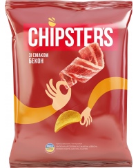 Bulvių traškučiai CHIPSTER'S, šoninės skonio, 120 g
