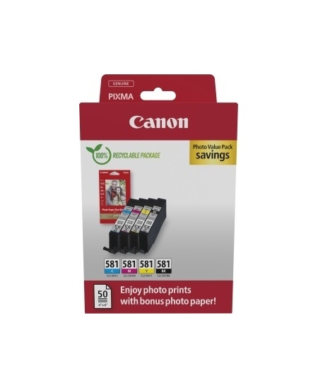 Canon CLI-581 (2106C006) Photo value pack Rašalinių kasečių komplektas, C/M/Y/BK