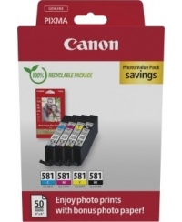 Canon CLI-581 (2106C006) Photo value pack Rašalinių kasečių komplektas, C/M/Y/BK