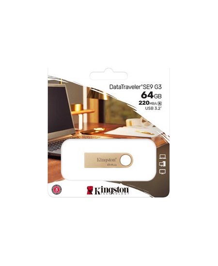 Kingston DataTraveler SE9 G3 | 64 GB | USB 3.2 | Gold