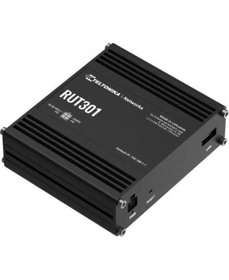 Ethernet Router | RUT301 | No Wi-Fi | 10/100 Mbit/s | Ethernet LAN (RJ-45) ports 5 | Mesh Support No | MU-MiMO No | No mobile br