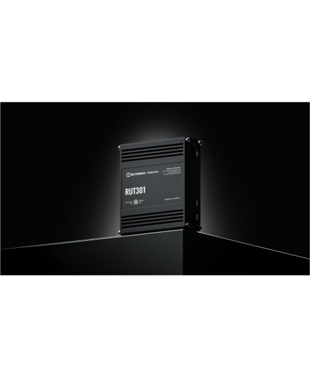 Ethernet Router | RUT301 | No Wi-Fi | 10/100 Mbit/s | Ethernet LAN (RJ-45) ports 5 | Mesh Support No | MU-MiMO No | No mobile br