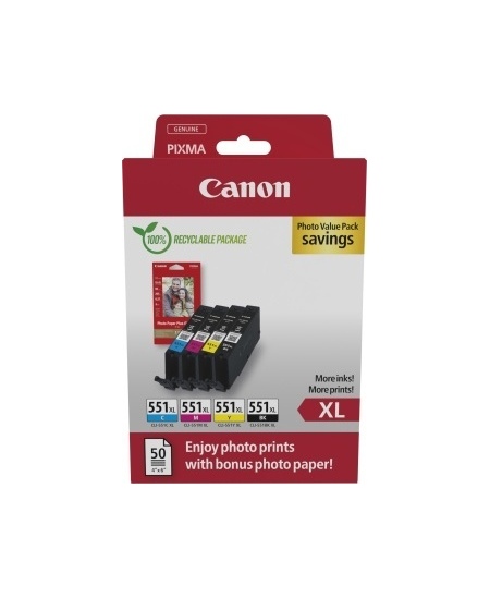 Canon CLI-551XL (6443B008) Rašalinių kasečių komplektas, C/M/Y/BK