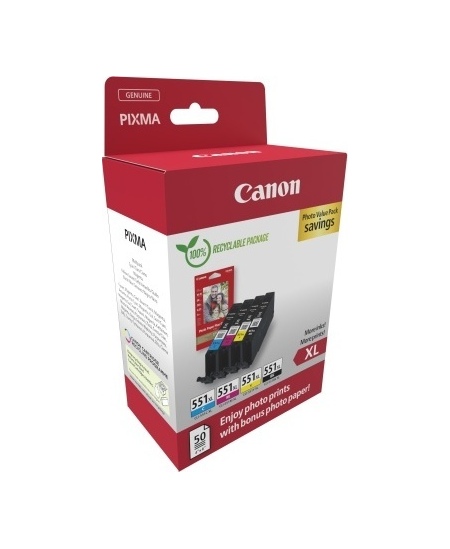 Canon CLI-551XL (6443B008) Rašalinių kasečių komplektas, C/M/Y/BK