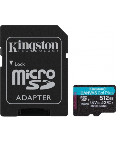 Kingston microSD Memory Card Canvas Go! Plus 512 GB, microSDHC/SDXC, Flash memory class 10