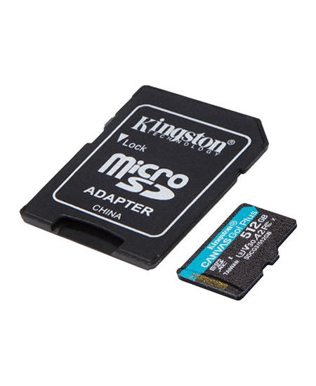 Kingston microSD Memory Card Canvas Go! Plus 512 GB, microSDHC/SDXC, Flash memory class 10