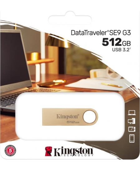 Kingston USB flash drive | DataTraveler SE9 G3 | 512 GB | USB 3.2 Gen 1 | Gold