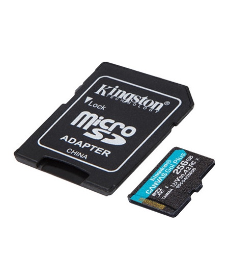 Kingston | Canvas Go! Plus | 256 GB | microSD | Flash memory class Class 10, UHS-I, U3, V30, A2