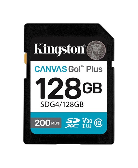 Kingston | Canvas Go! Plus | 128 GB | SD | Flash memory class Class 10, UHS-I, U3, V30