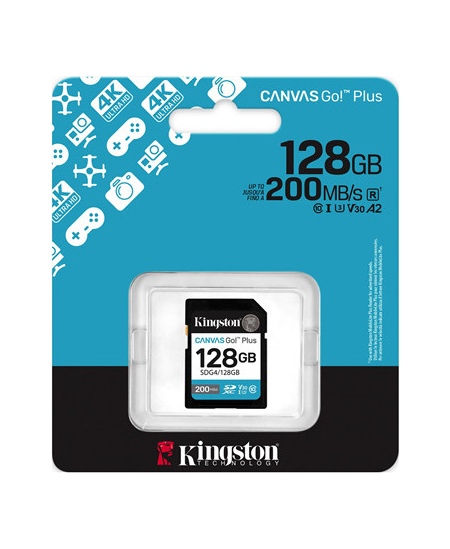 Kingston | Canvas Go! Plus | 128 GB | SD | Flash memory class Class 10, UHS-I, U3, V30