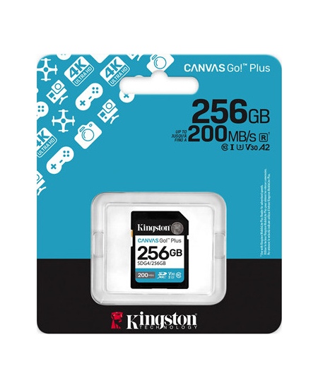 Kingston | Canvas Go! Plus | 256 GB | SD | Flash memory class Class 10, UHS-I, U3, V30