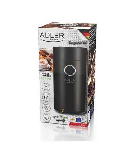 Adler | Coffee grinder | AD4446bs | 150 W | Coffee beans capacity 75 g | Lid safety switch | Black