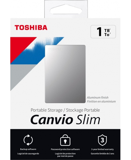 Canvio Slim | HDTD310ES3DA | 1000 GB | 2.5 " | USB 3.2 Gen1 | Silver