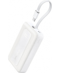Anker Power Bank, Built-In USB-C Cable, 30W | A1688H21 | 10000 mAh | White