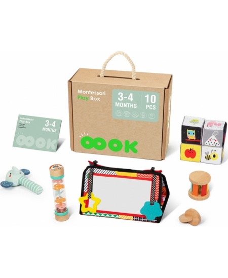 TOOKY TOY Box Pudełko XXL Montessori Edukacyjne 6w1 Sensoryczne 3-4 Mies