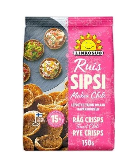Ruginiai duonos traškučiai LINKOSUO, saldžiarūgščio skonio, 150 g