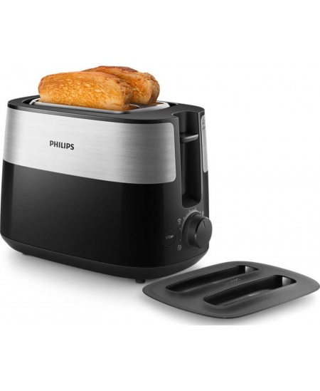 Philips Toaster HD2517/90 Daily Collection Power 830 W, Number of slots 2, Housing material Plastic, Black/Stainless Steel