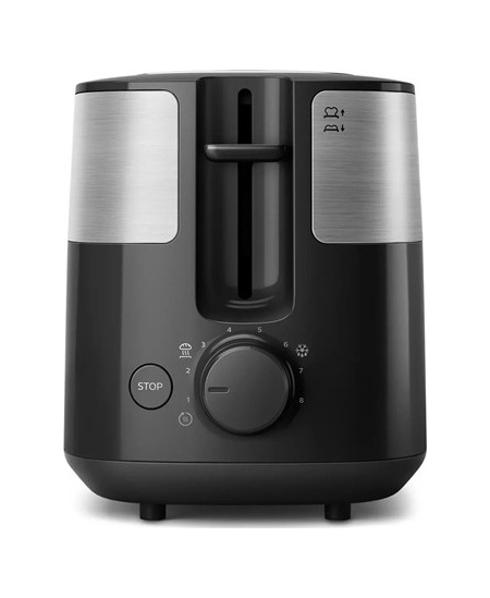 Philips Toaster HD2517/90 Daily Collection Power 830 W, Number of slots 2, Housing material Plastic, Black/Stainless Steel