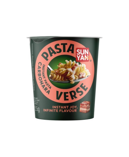 Greitai paruošiami makaronai SUN YAN, Pasta Verse, su Carbonara padažu, 55g