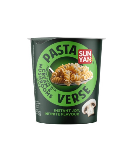 Greitai paruošiami makaronai SUN YAN, Pasta Verse, su grybais ir grietinėlės padažu, 55g