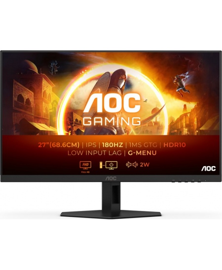 AOC 27G4XE | 27 " | IPS | 16:9 | 180 Hz | 1 ms | 1920 x 1080 pixels | 300 cd/m² | HDMI ports quantity 2
