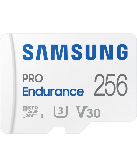 Samsung PRO Endurance MB-MJ256KA/EU 256 GB, MicroSD Memory Card, Flash memory class U3, V30, Class 10, SD adapter