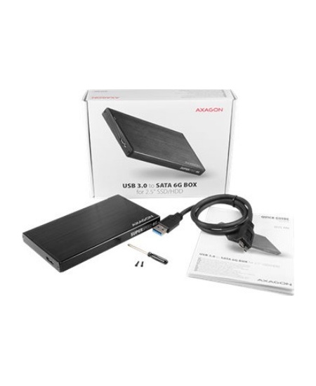 AXAGON | A compact aluminum USB 3.2 Gen 1 - SATA 6G external box designed for 2.5" SSD/HDD | EE25-XA6