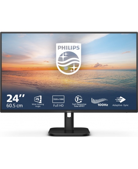 Philips | 24E1N1100A/00 | 24 " | IPS | 16:9 | 100 Hz | 1 ms | 1920 x 1080 pixels | 250 cd/m² | HDMI ports quantity 1 | Bla