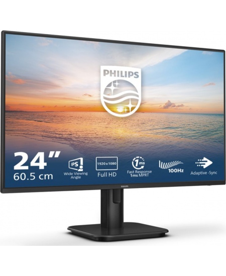 Philips | 24E1N1100A/00 | 24 " | IPS | 16:9 | 100 Hz | 1 ms | 1920 x 1080 pixels | 250 cd/m² | HDMI ports quantity 1 | Bla