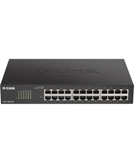 D-Link Smart Switch DGS-1100-24V2 Managed, Desktop, 1 Gbps (RJ-45) ports quantity 24, Power supply type External