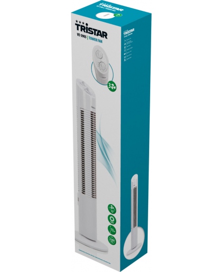 Tristar | VE-5905 | Tower Fan | White | Diameter 22 cm | Number of speeds 3 | Oscillation | 30 W